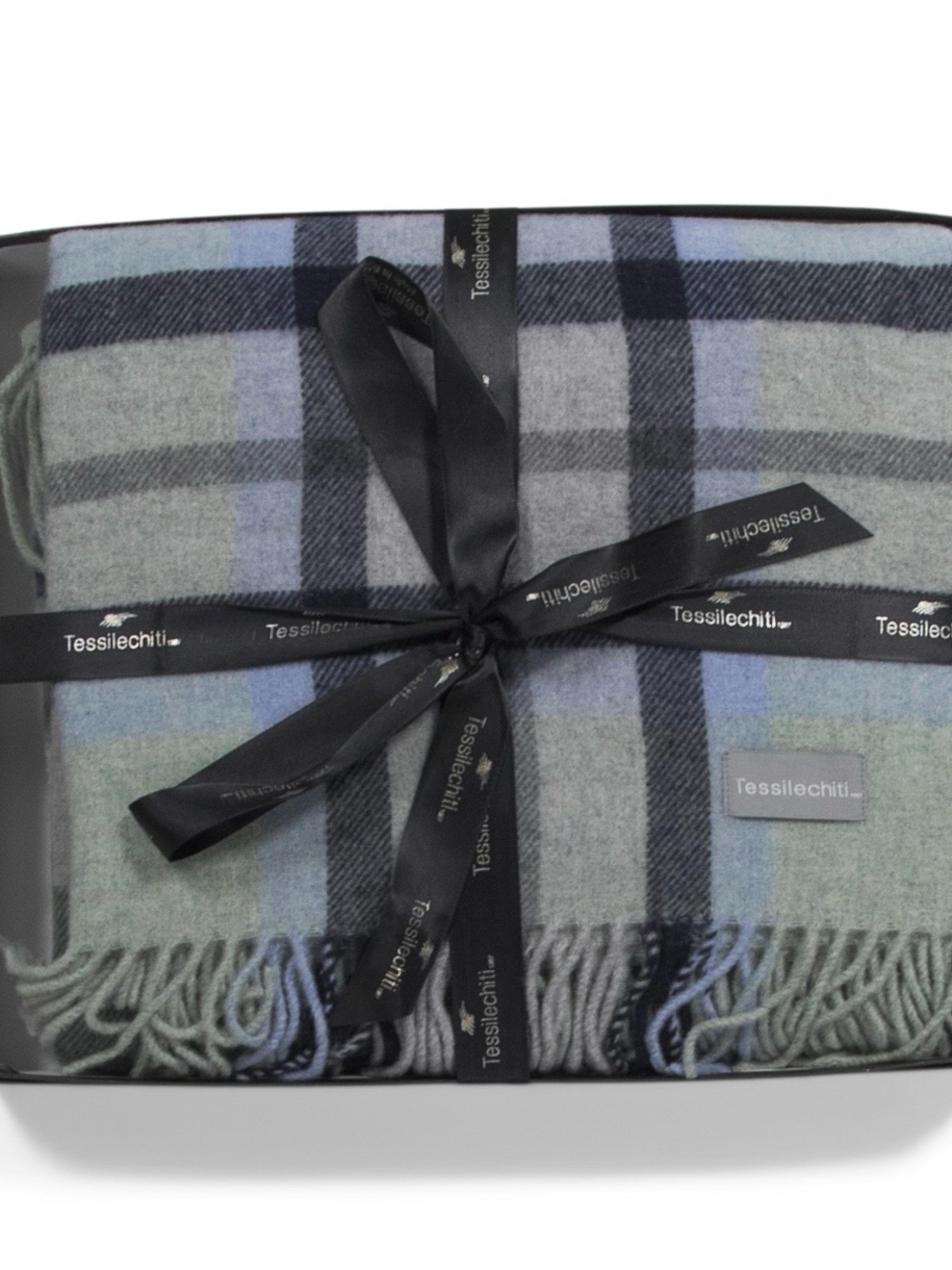 Green Plaid Wool Throw